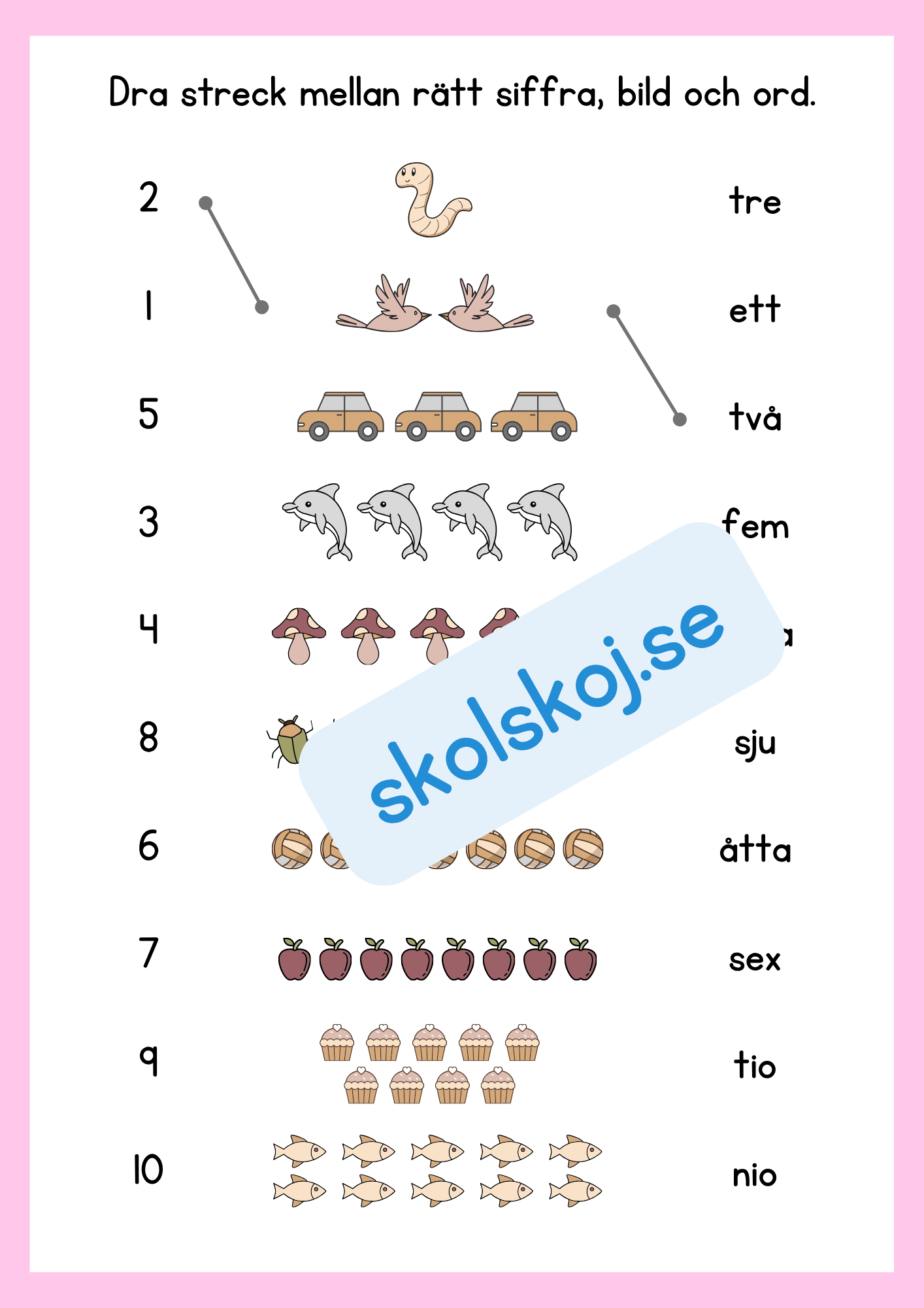 Tillsammans lär vi siffrorna 1 - 10