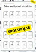 Träna addition och subtraktion