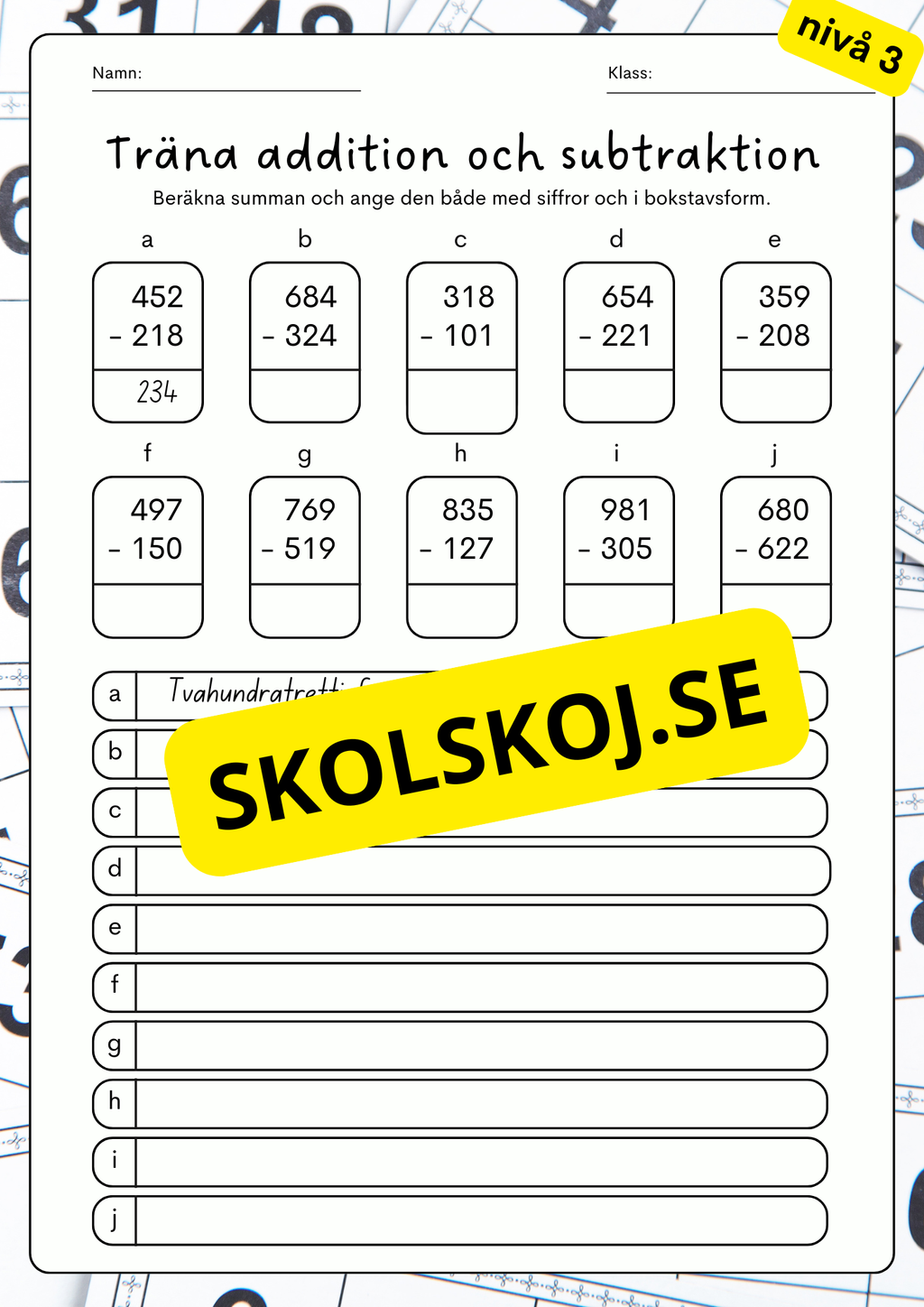 Träna addition och subtraktion