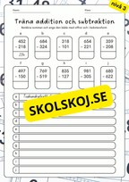 Träna addition och subtraktion