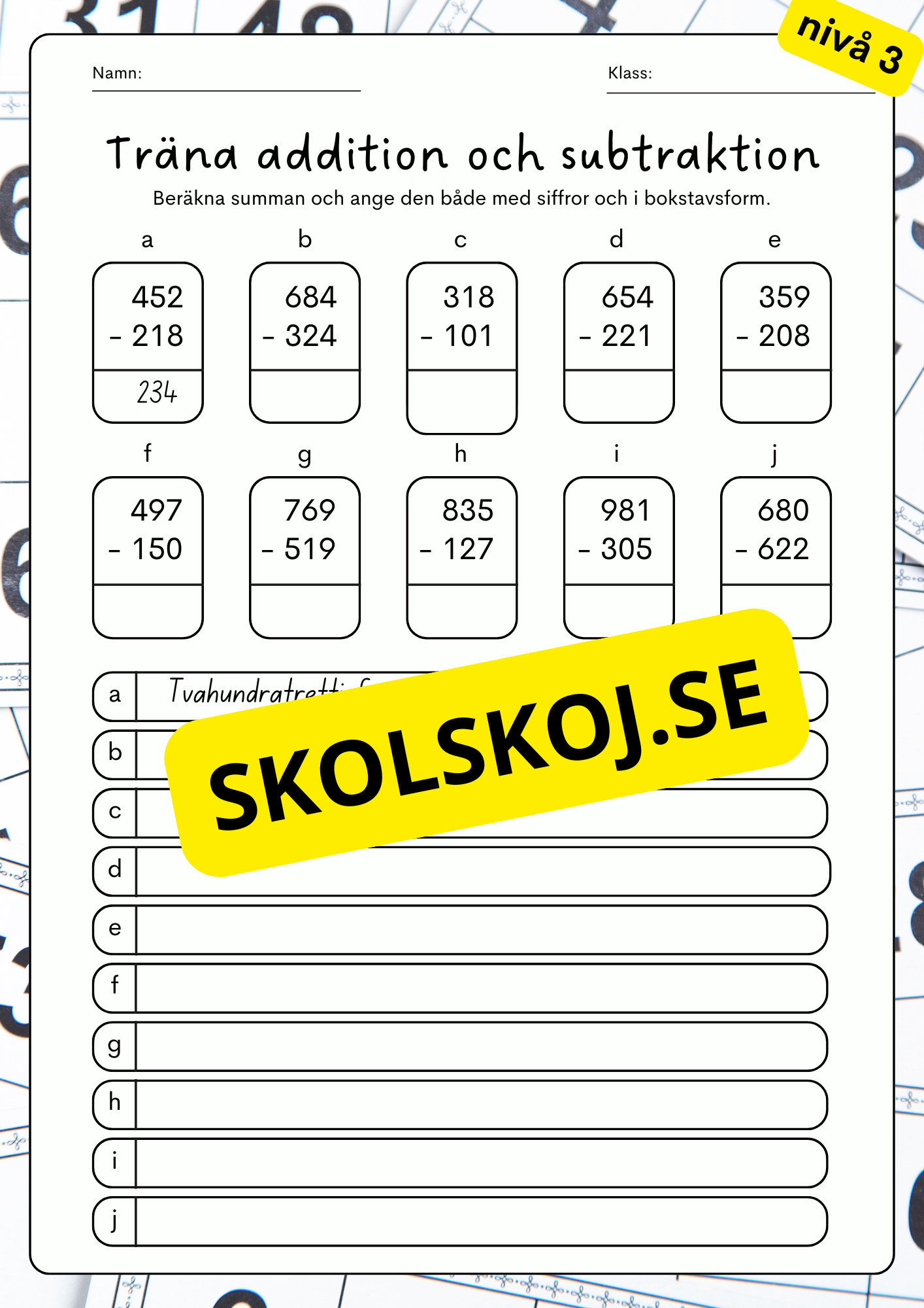 Träna addition och subtraktion