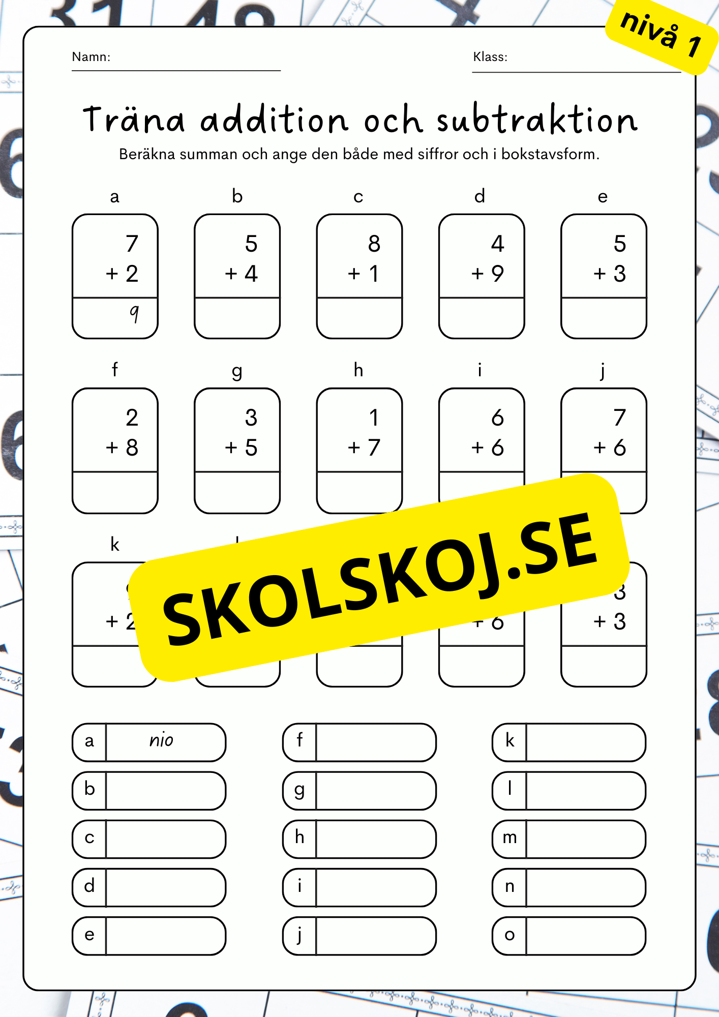 Träna addition och subtraktion