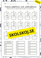 Träna addition och subtraktion