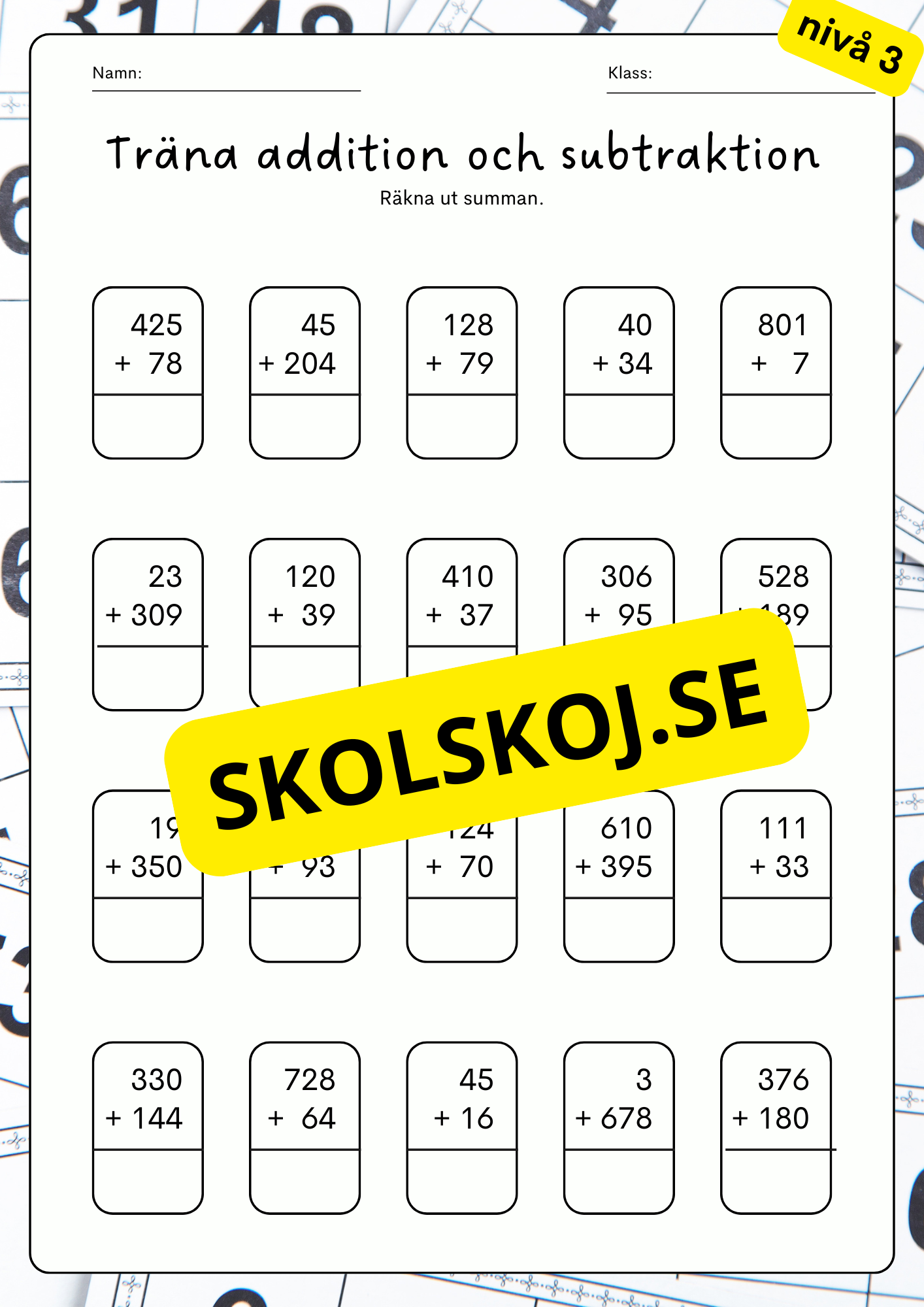 Träna addition och subtraktion