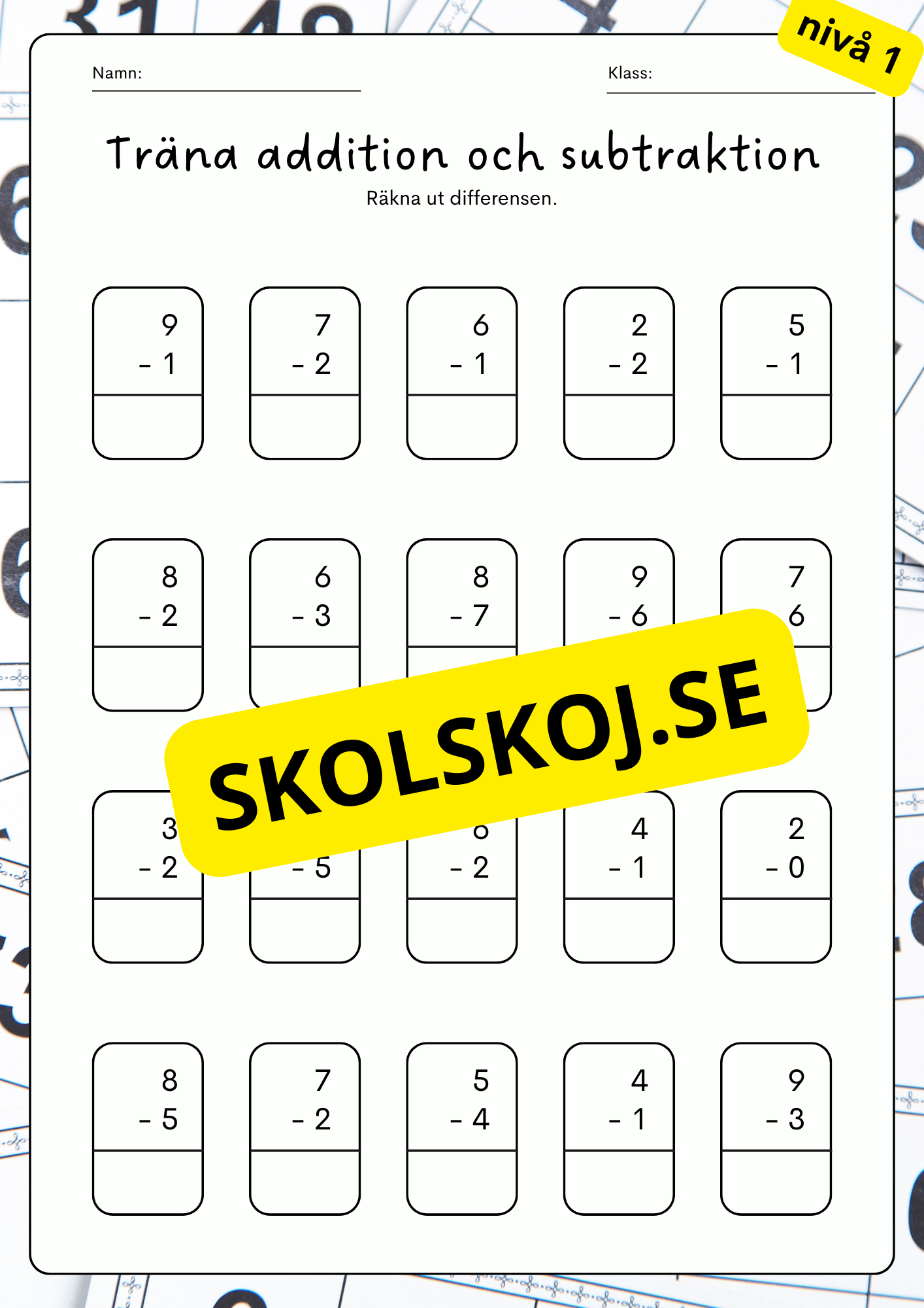 Träna addition och subtraktion