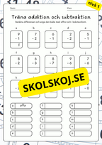 Träna addition och subtraktion