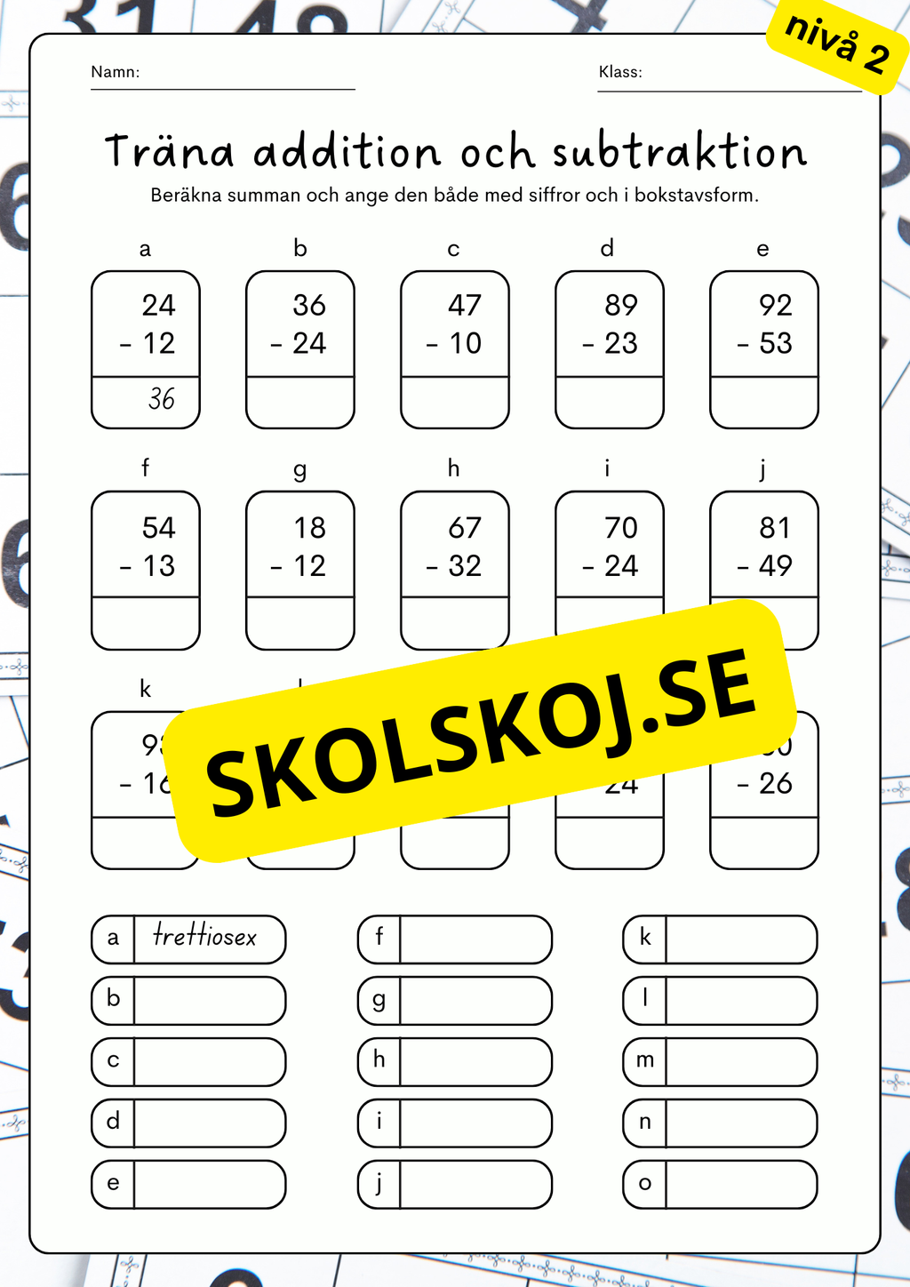 Träna addition och subtraktion