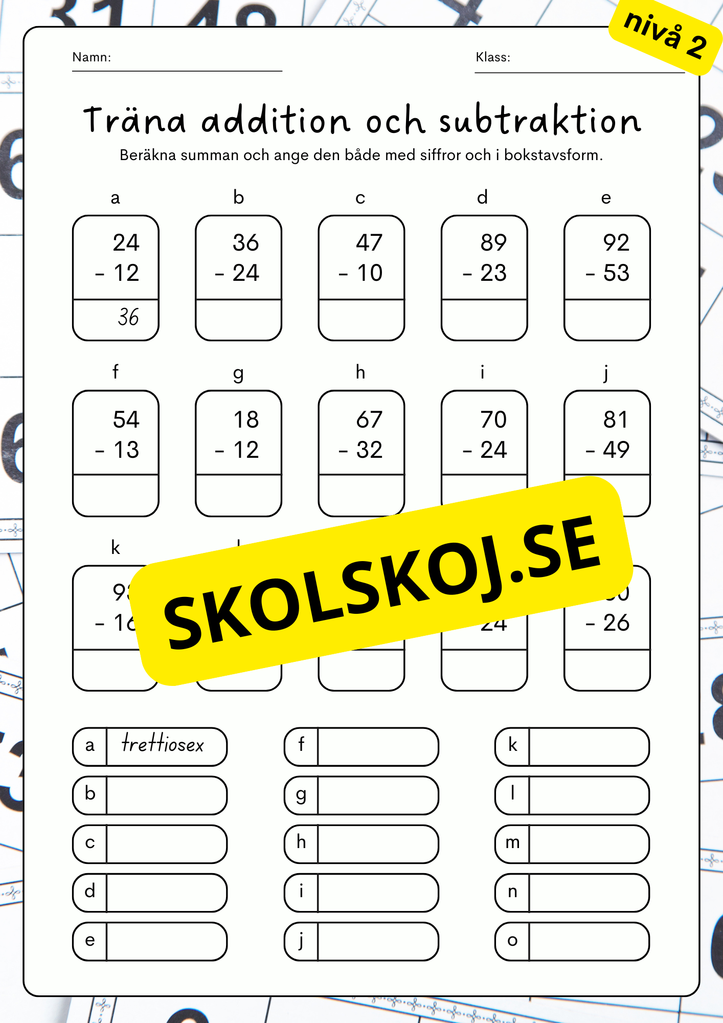 Träna addition och subtraktion