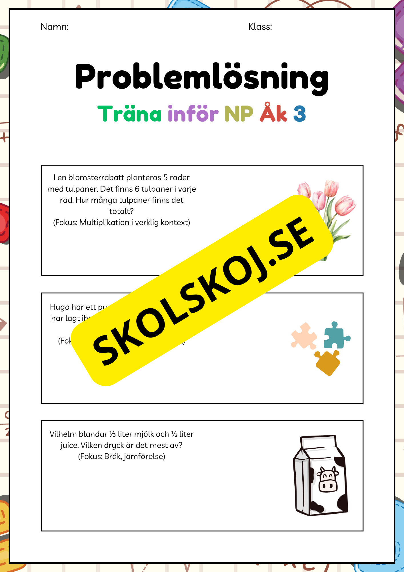 Träna inför NP åk 3 - Problemlösning