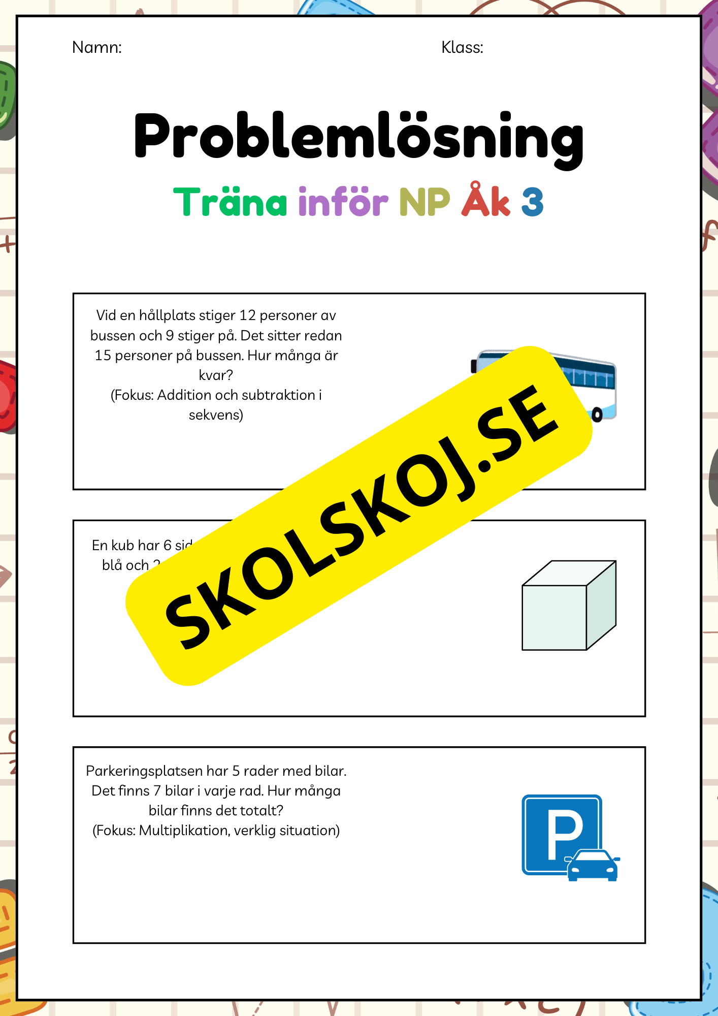 Träna inför NP åk 3 - Problemlösning