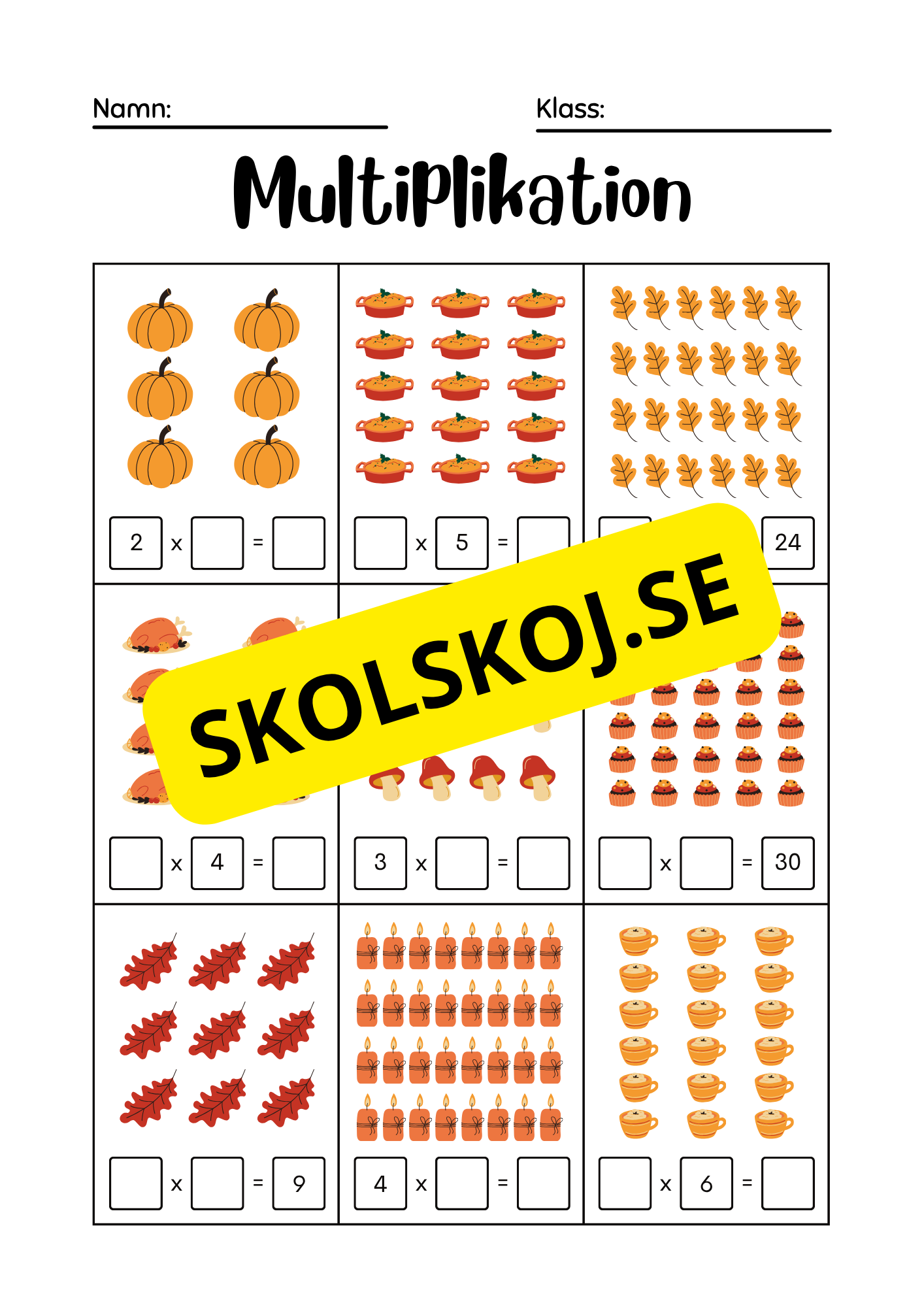 Träna multiplikation - Häfte