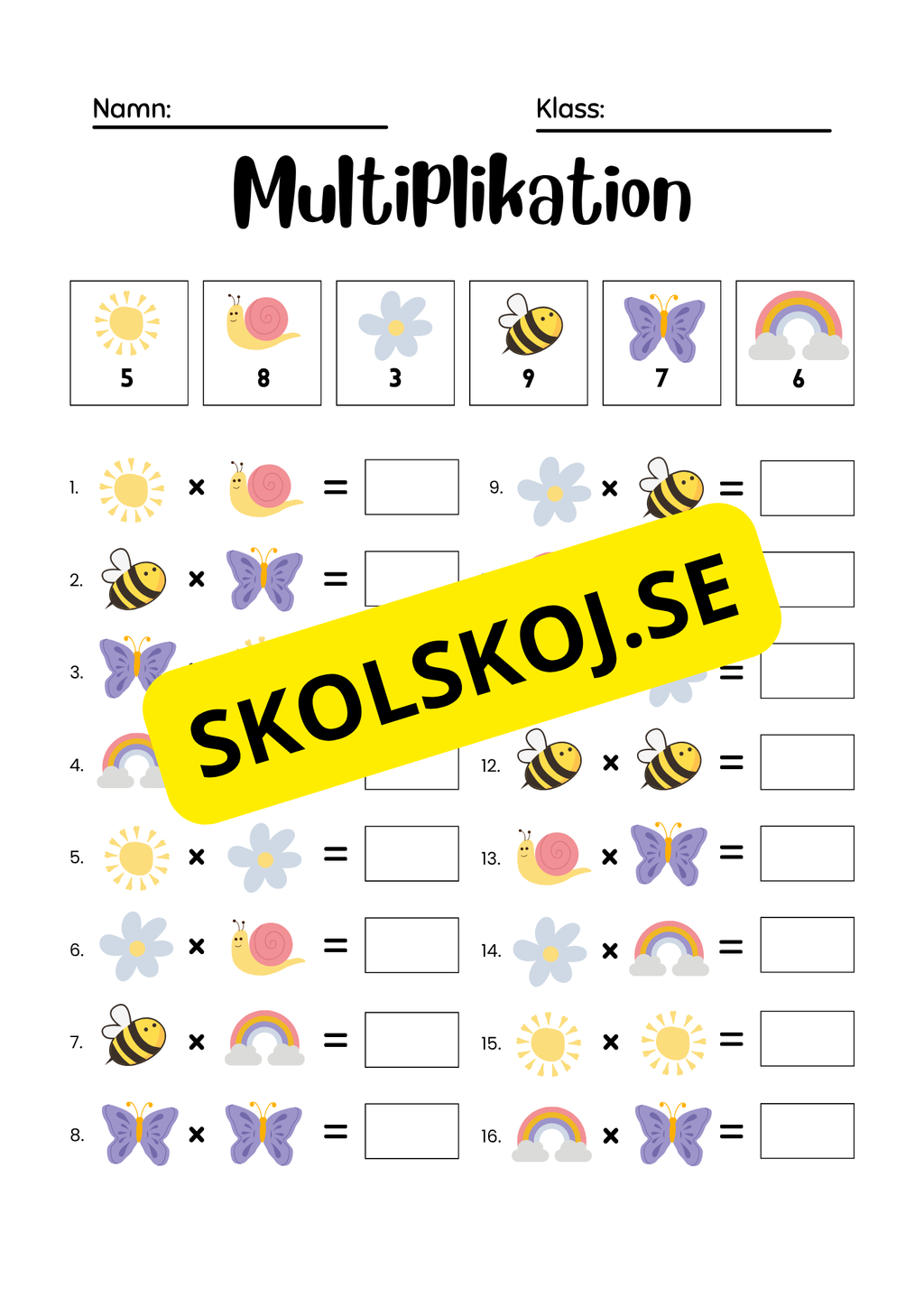 Träna multiplikation - Häfte