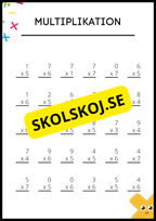 Träna multiplikation och division - Årskurs 4 - 6