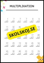 Träna multiplikation och division - Årskurs 4 - 6