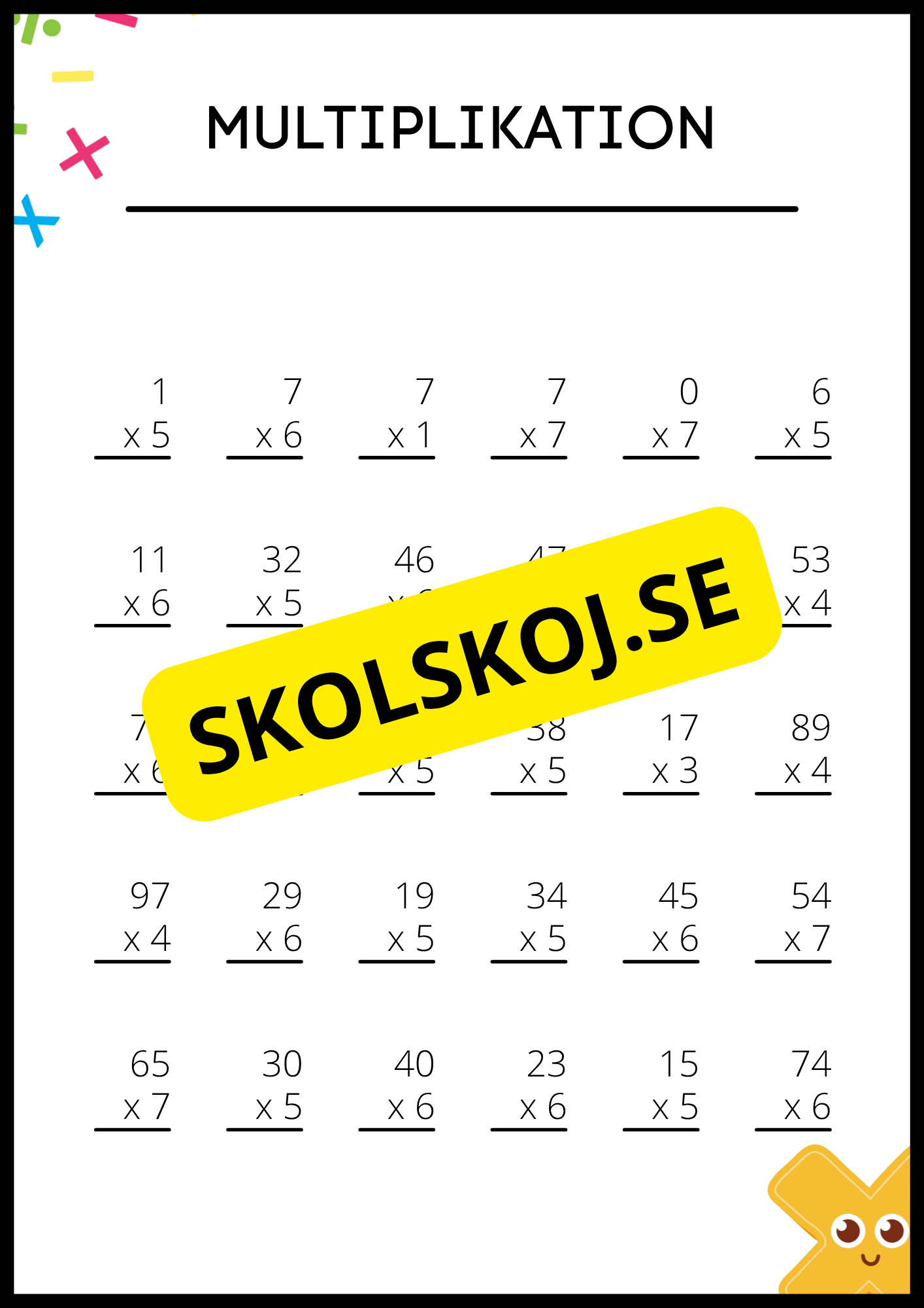 Träna multiplikation och division - Årskurs 4 - 6