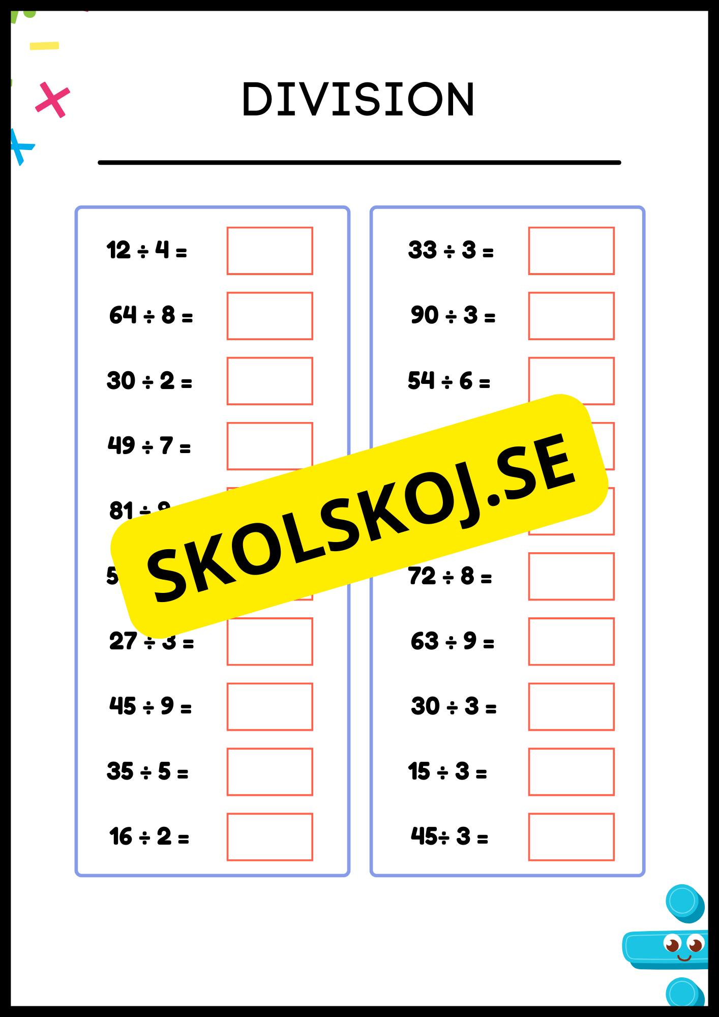 Träna multiplikation och division - Årskurs 4 - 6