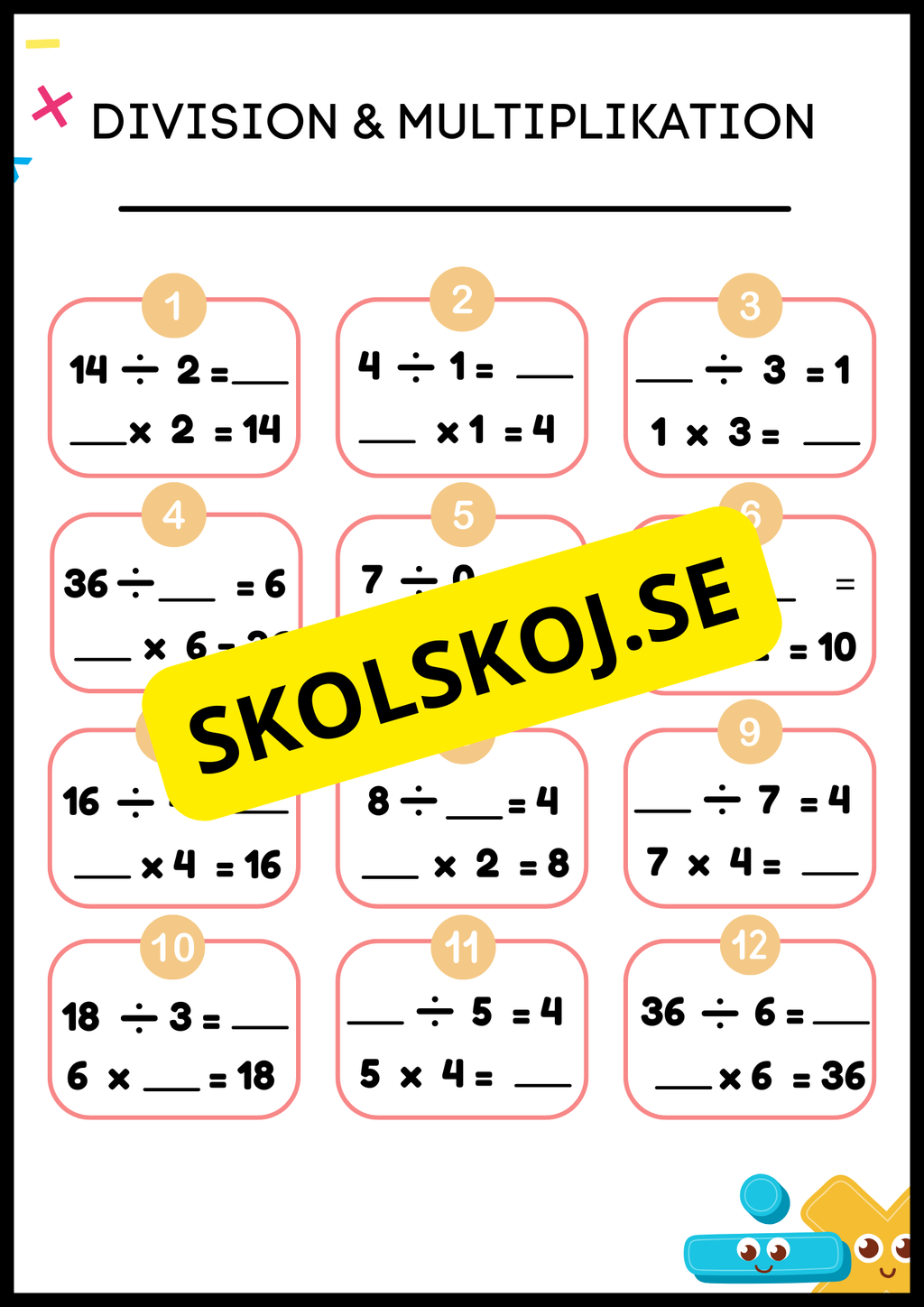 Träna multiplikation och division - Årskurs 4 - 6