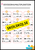 Träna multiplikation och division - Årskurs 4 - 6