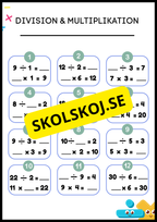 Träna multiplikation och division - Årskurs 4 - 6