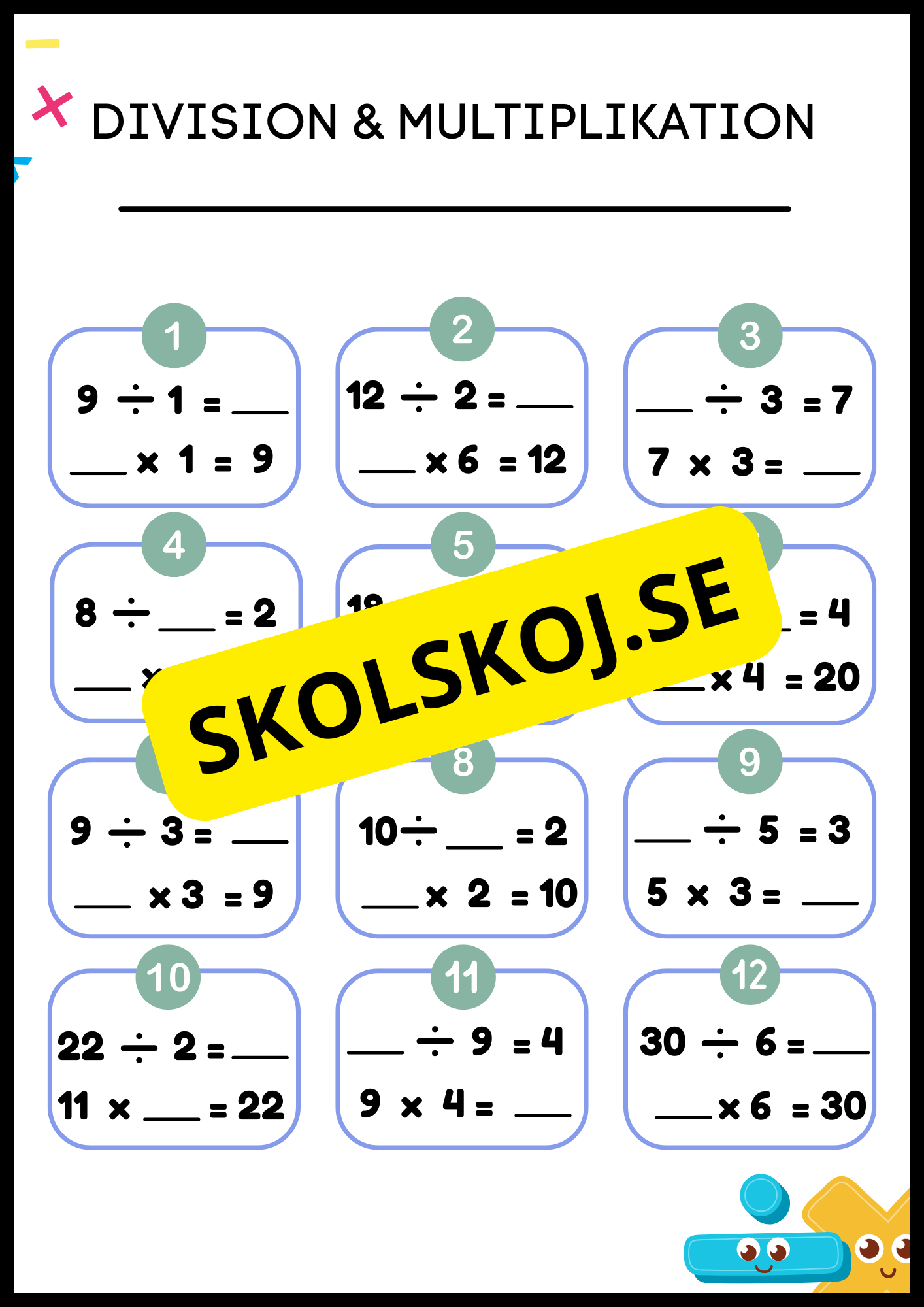 Träna multiplikation och division - Årskurs 4 - 6