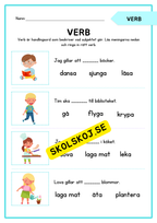 Träna ordklasser - Adjektiv och verb