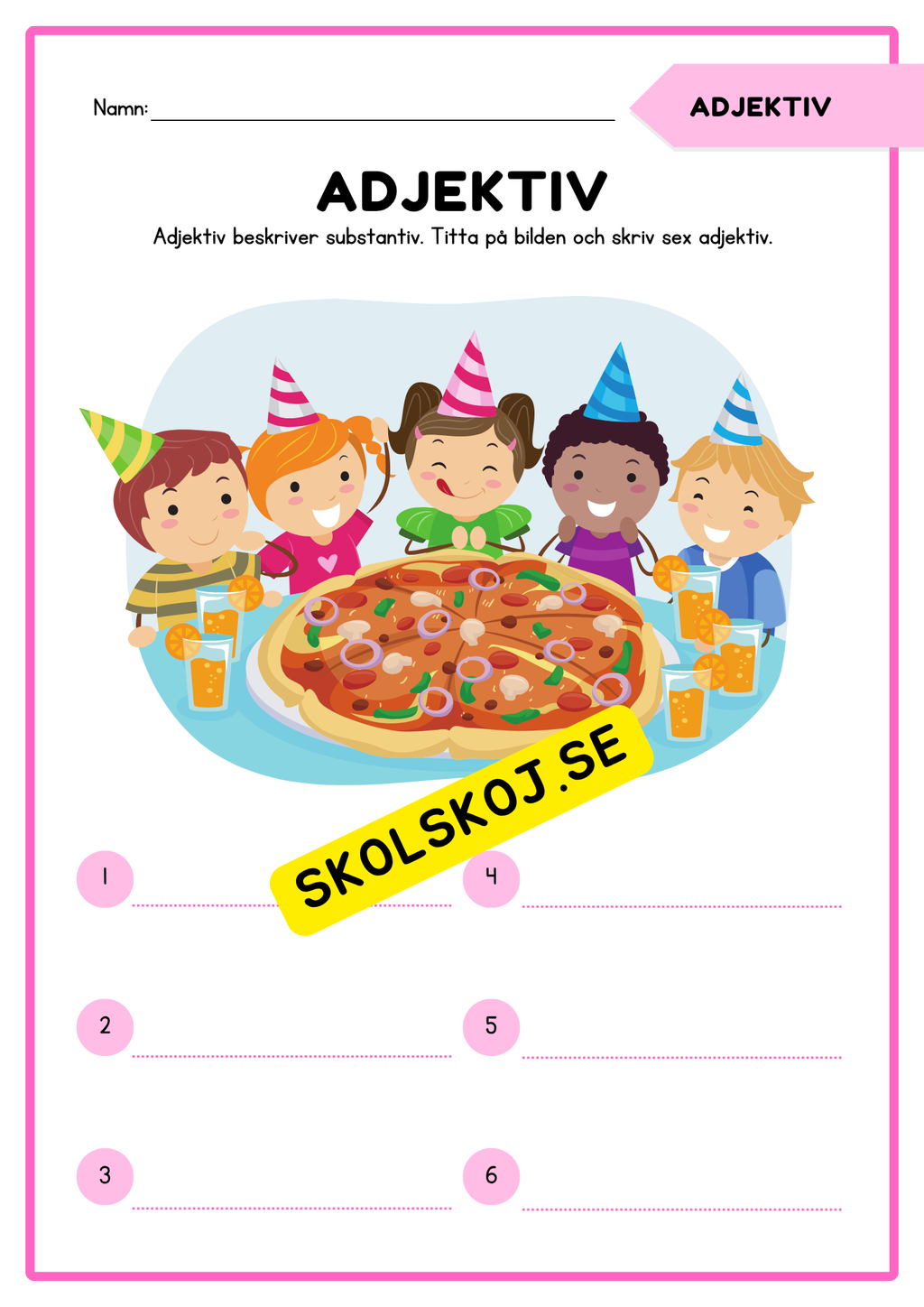 Träna ordklasser - Adjektiv och verb