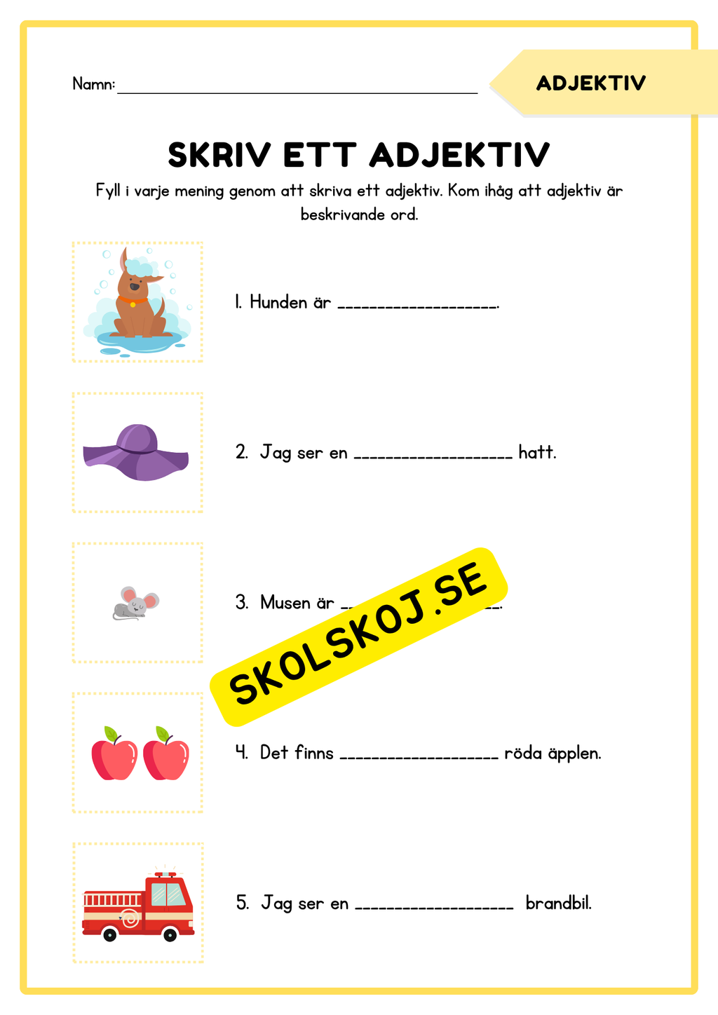 Träna ordklasser - Adjektiv och verb