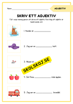 Träna ordklasser - Adjektiv och verb
