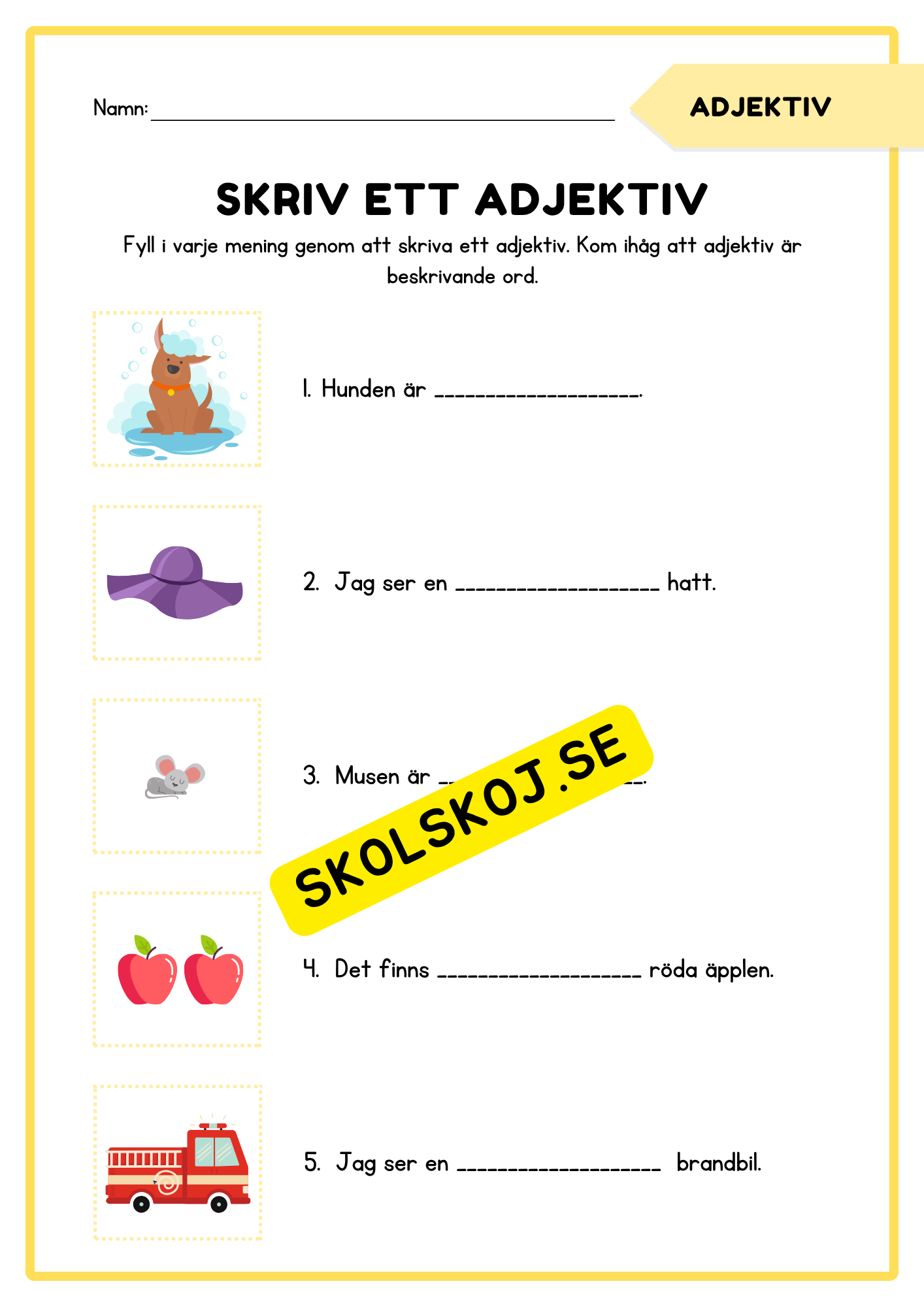 Träna ordklasser - Adjektiv och verb