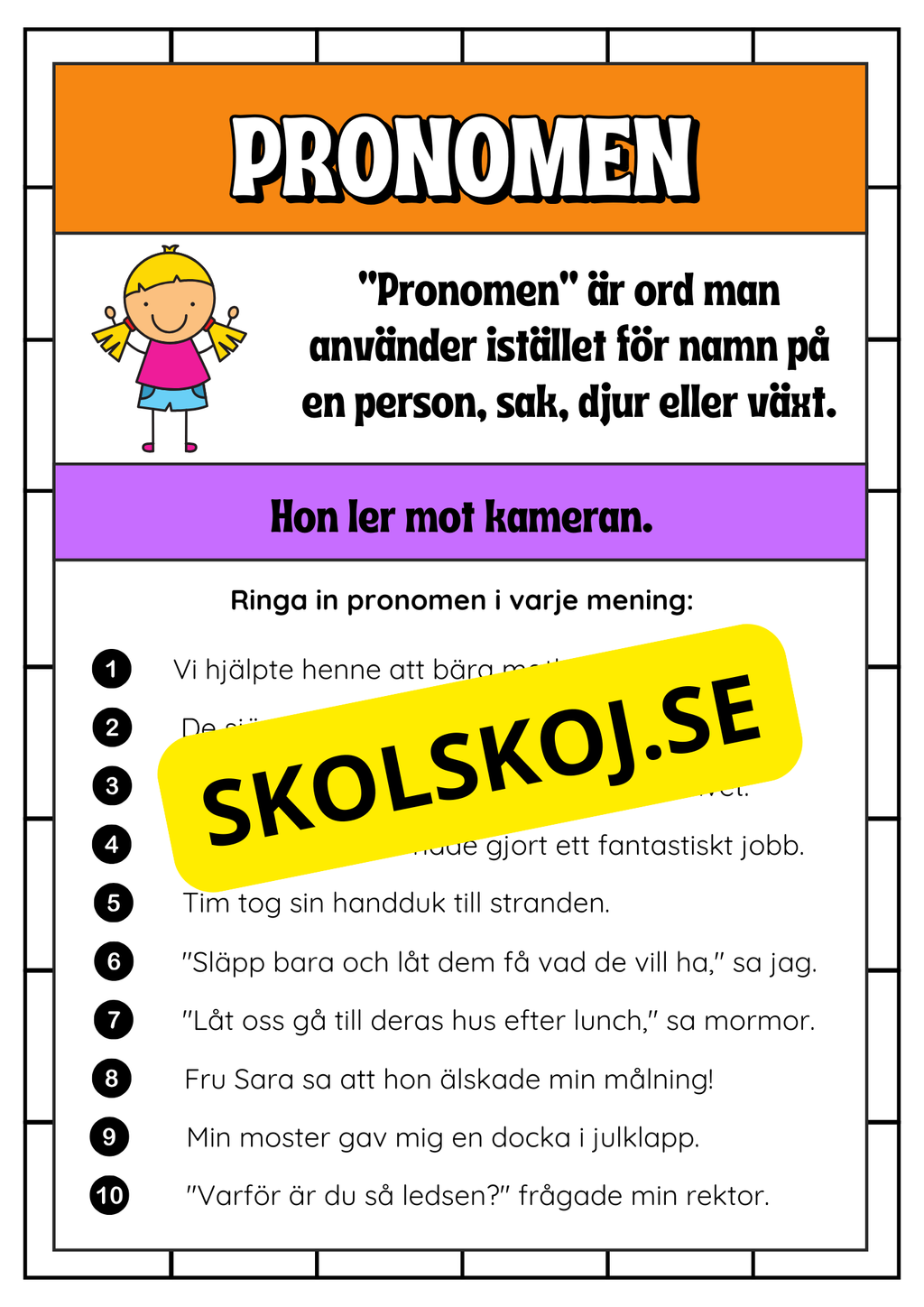 Träna ordklasser