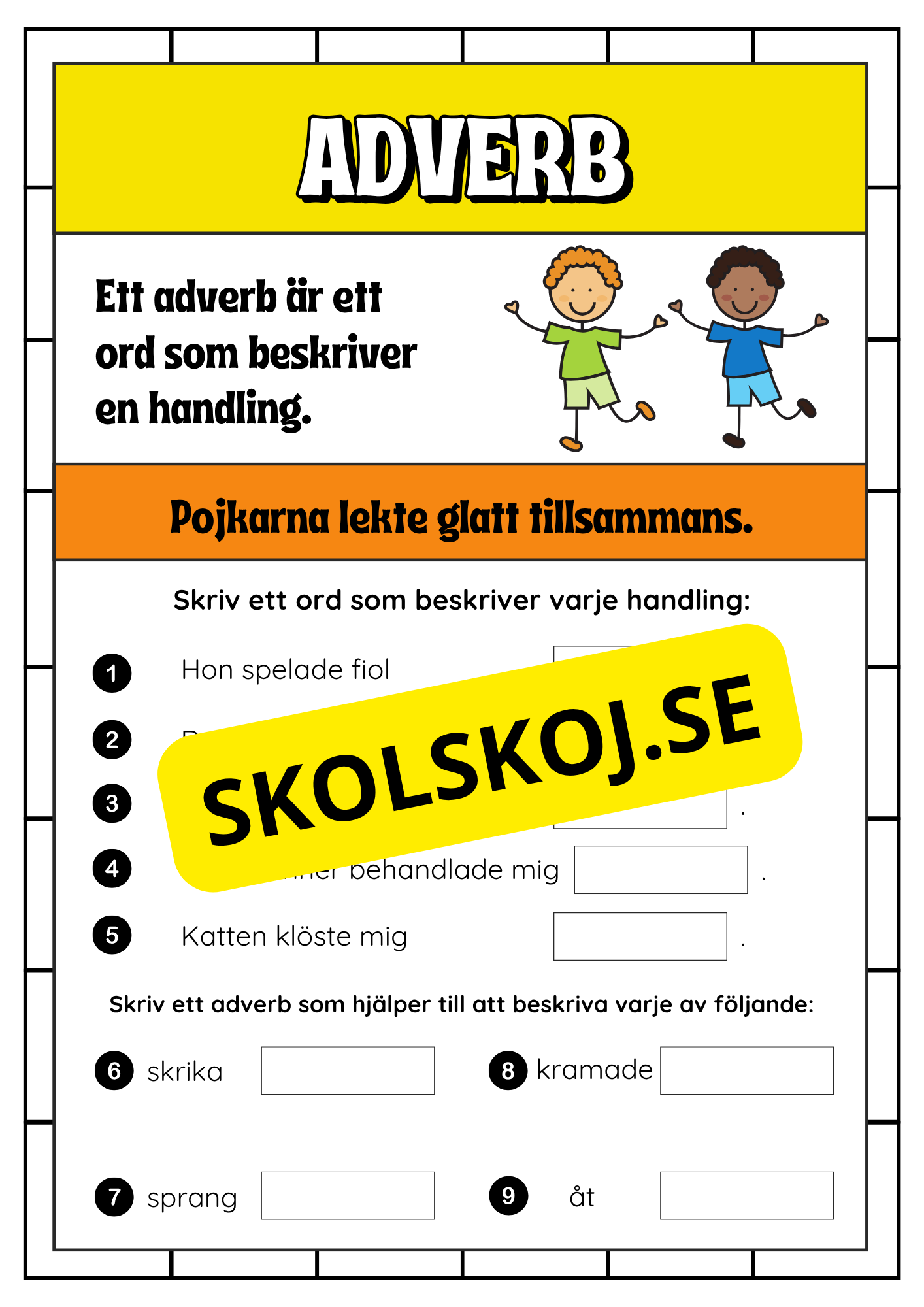 Träna ordklasser