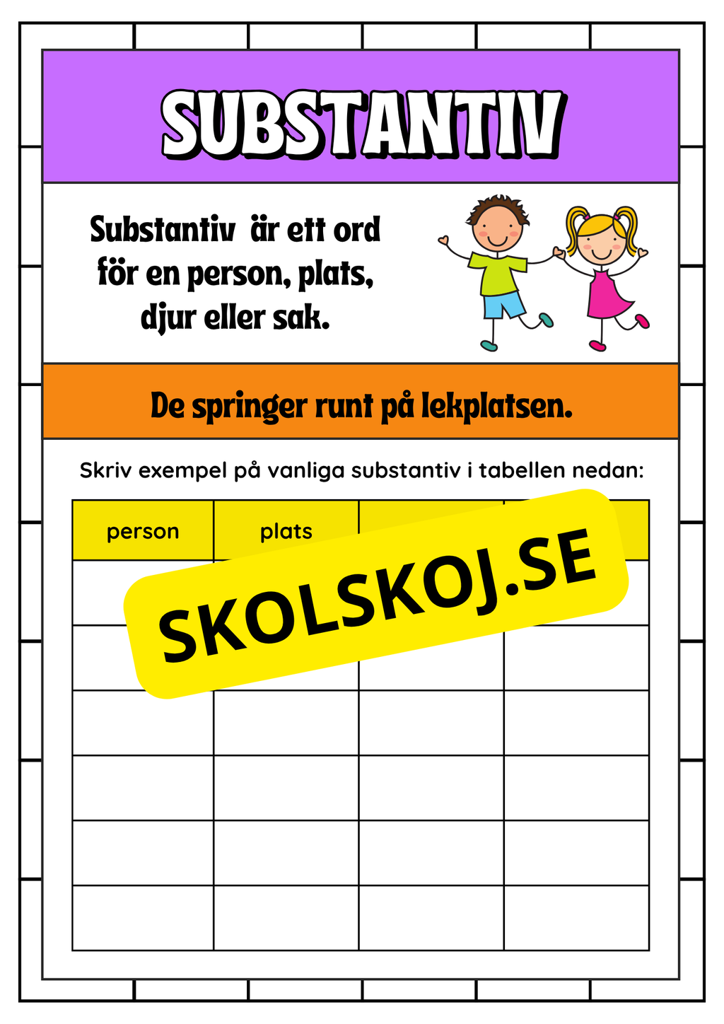 Träna ordklasser