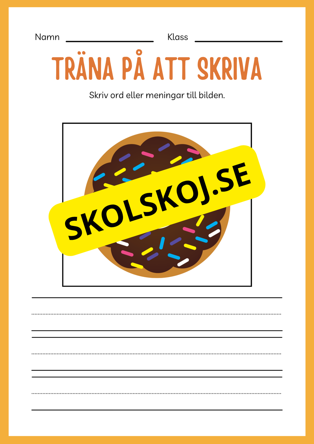 Träna på att skriva - Tema: Snabbmat (24 sidor)