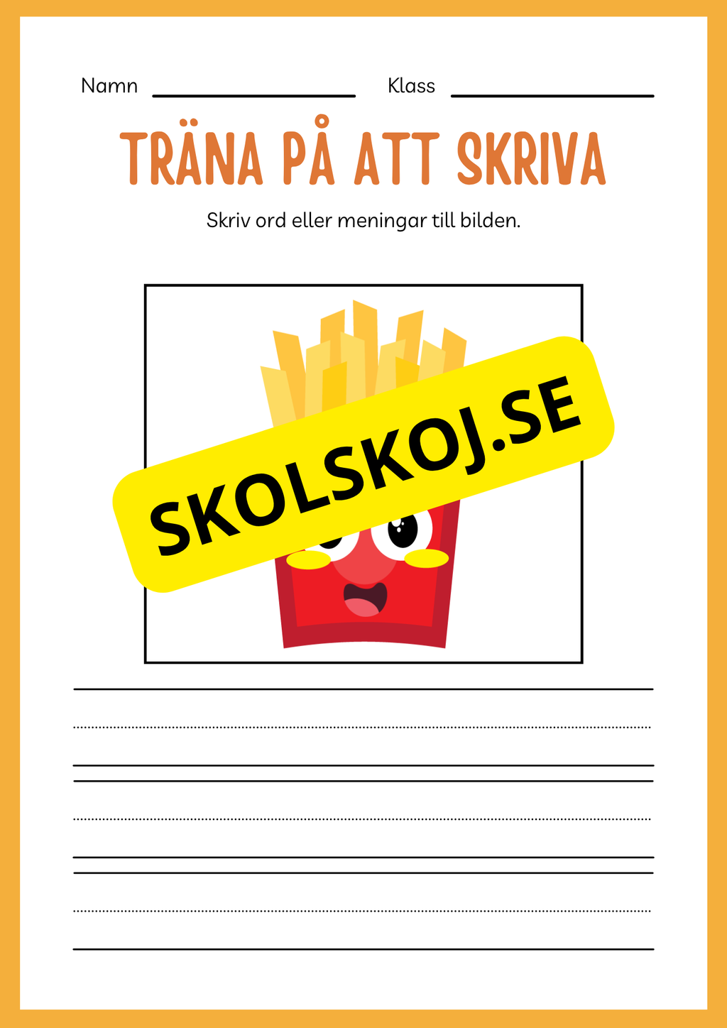 Träna på att skriva - Tema: Snabbmat (24 sidor)