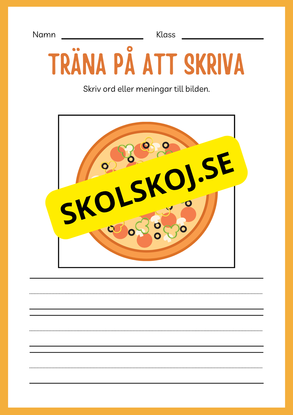Träna på att skriva - Tema: Snabbmat (24 sidor)
