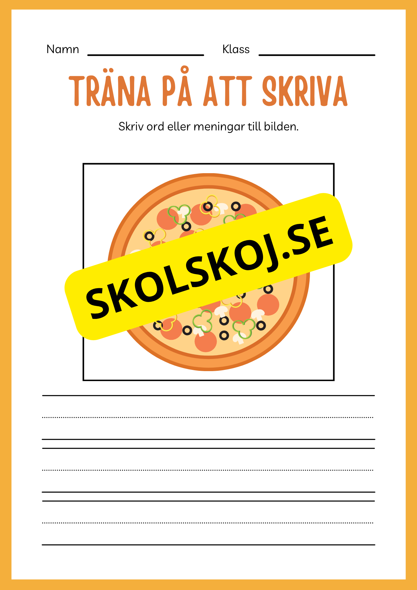 Träna på att skriva - Tema: Snabbmat (24 sidor)