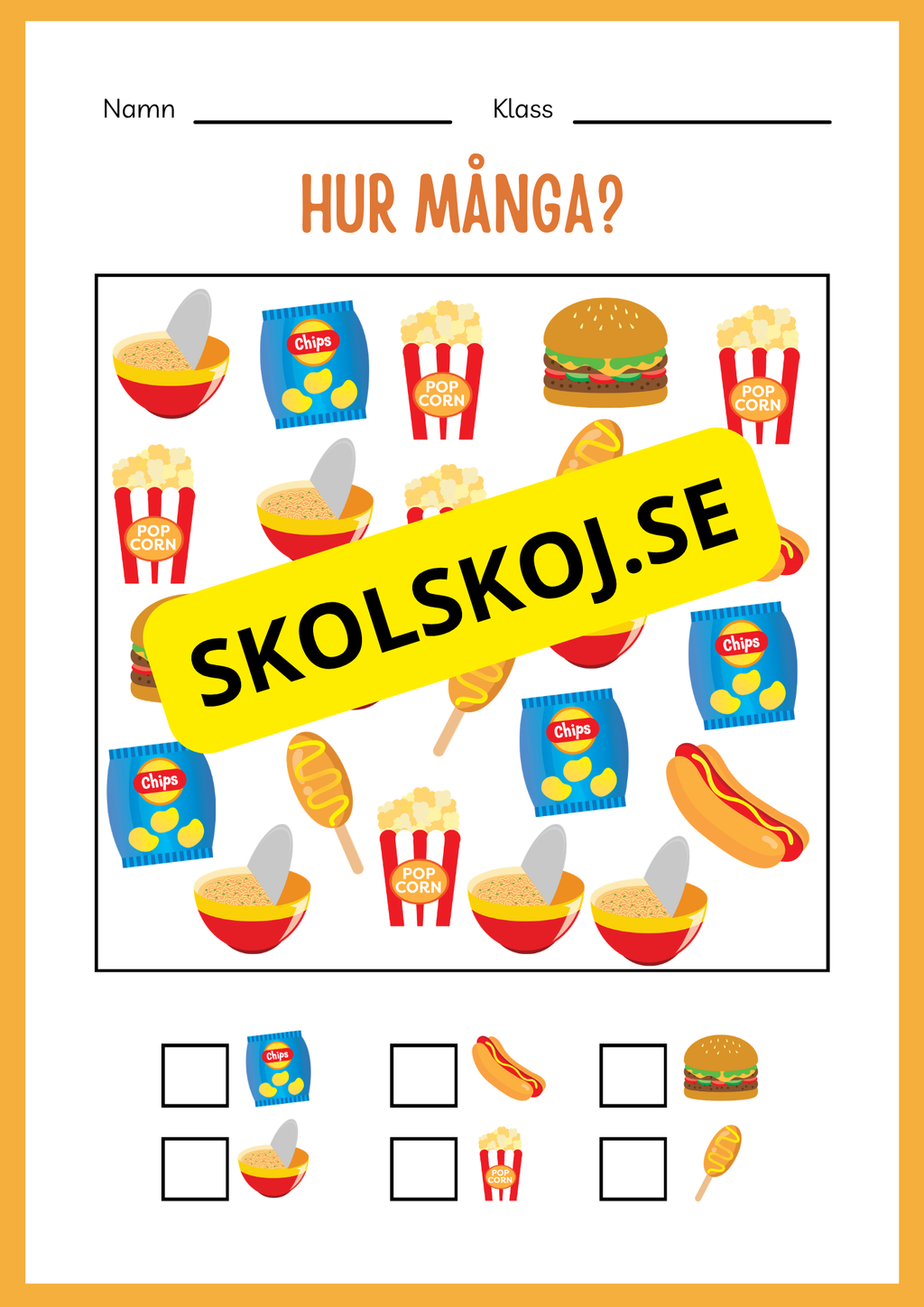 Träna på att skriva - Tema: Snabbmat (24 sidor)