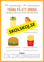 Träna på att skriva - Tema: Snabbmat (24 sidor)