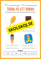 Träna på att skriva - Tema: Snabbmat (24 sidor)