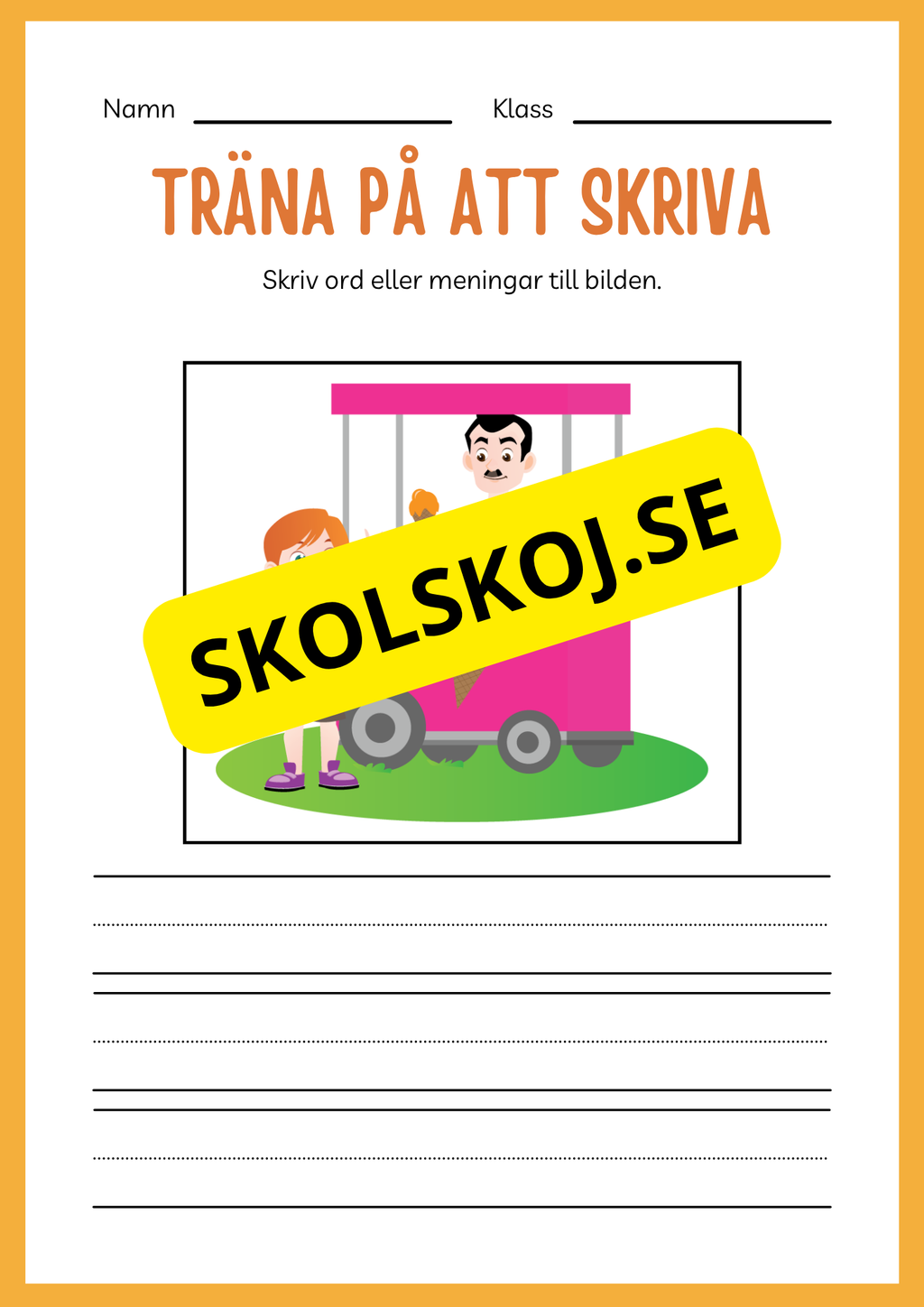 Träna på att skriva - Tema: Snabbmat (24 sidor)