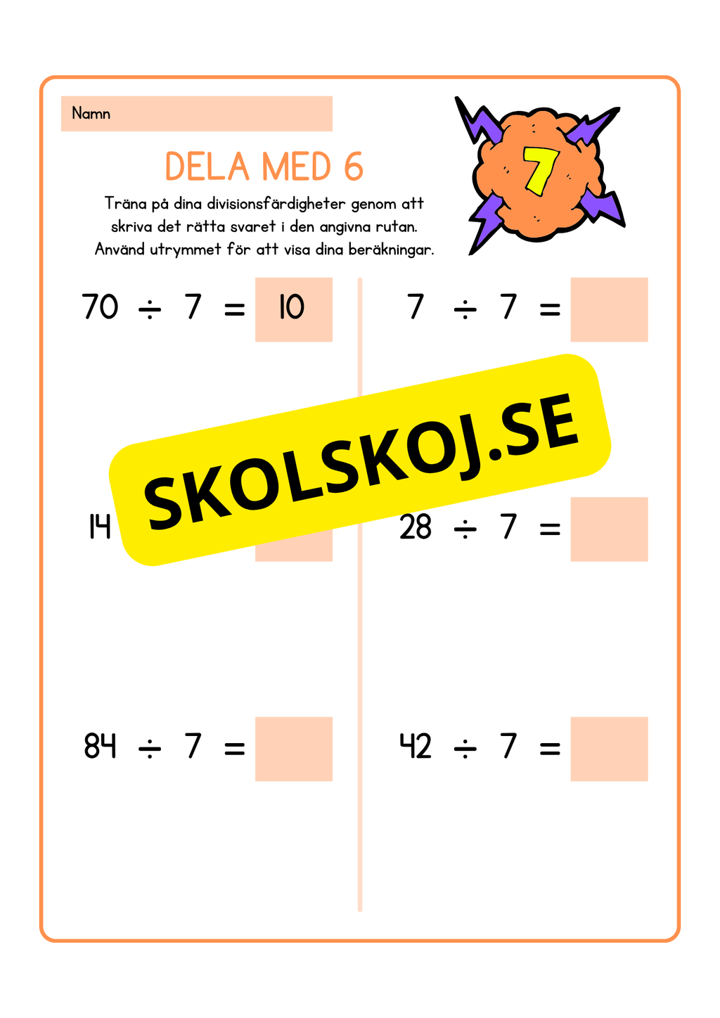 Träna på division 2 - 9