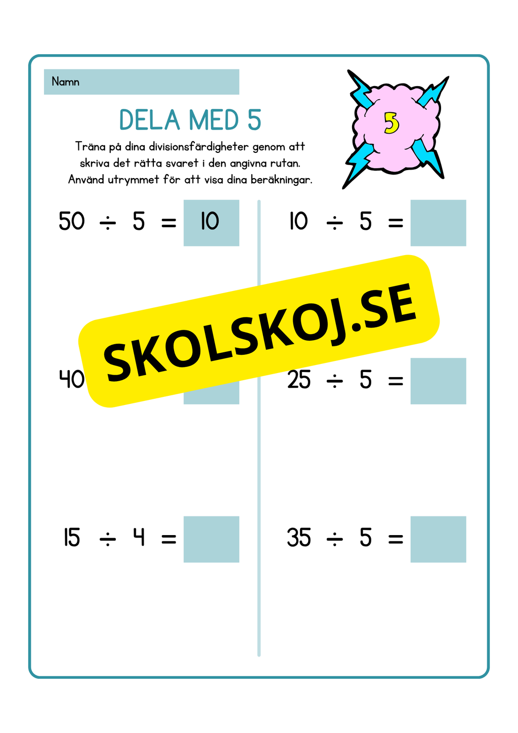 Träna på division 2 - 9