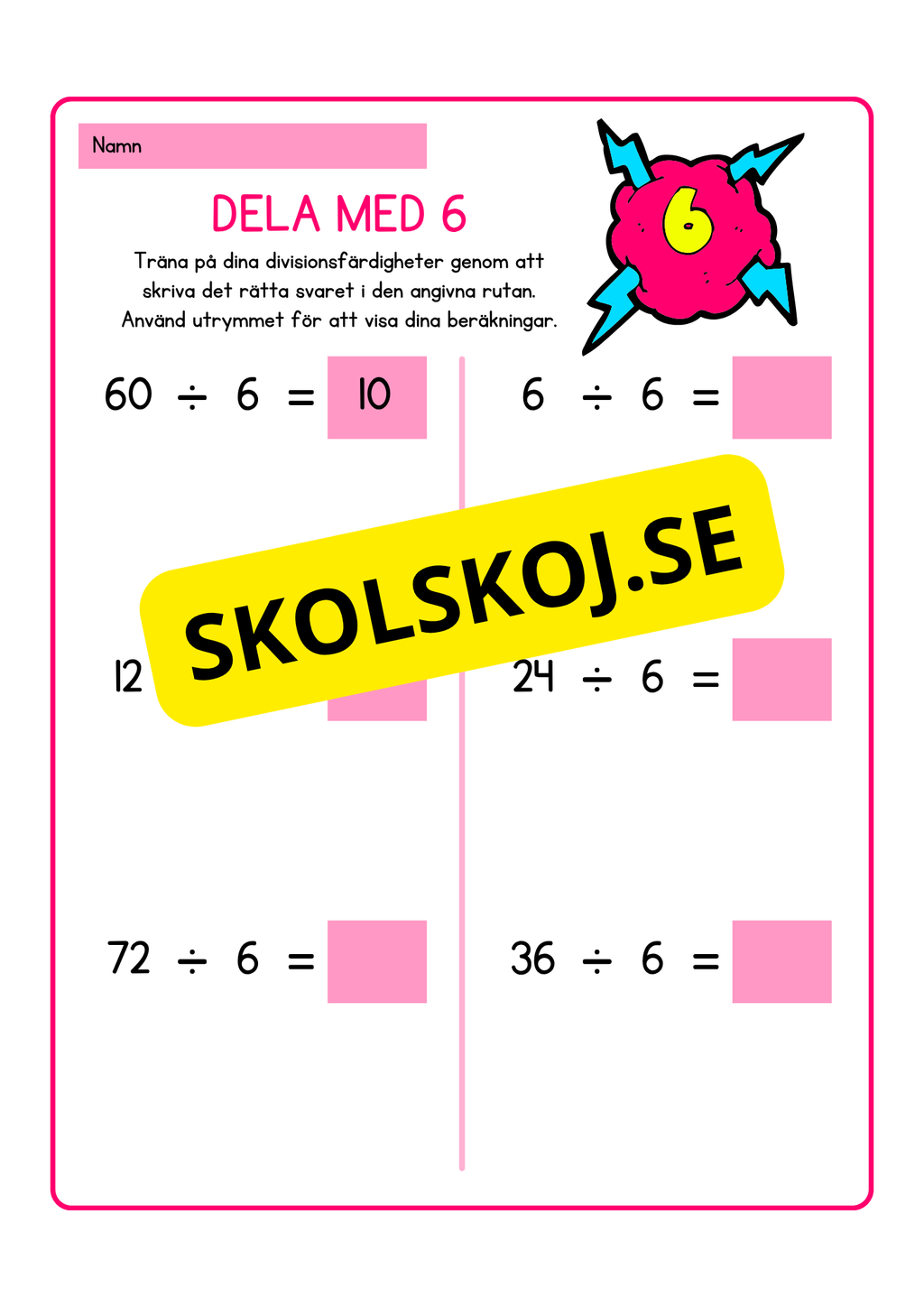 Träna på division 2 - 9