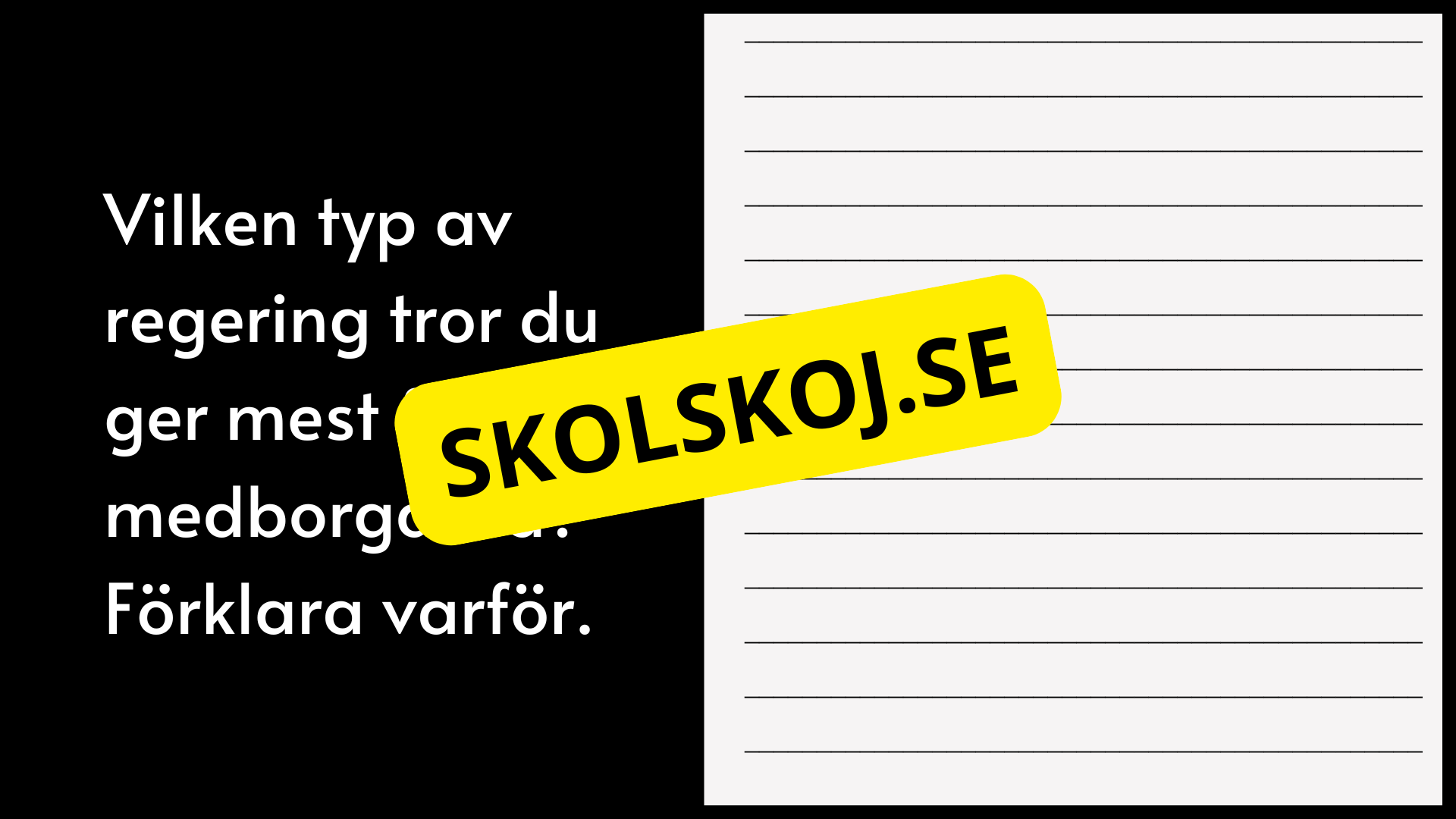 Typer av regeringar - Läsförståelse + frågor (årskurs 4 - 7)