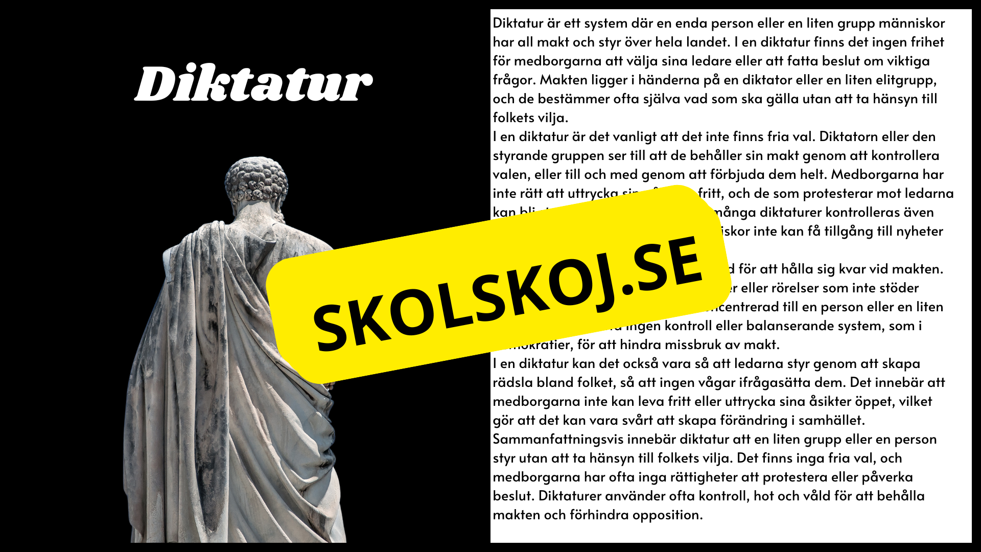 Typer av regeringar - Läsförståelse + frågor (årskurs 4 - 7)