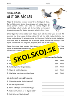 Utforska djurvärlden - Läsförståelse
