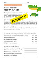 Utforska djurvärlden - Läsförståelse