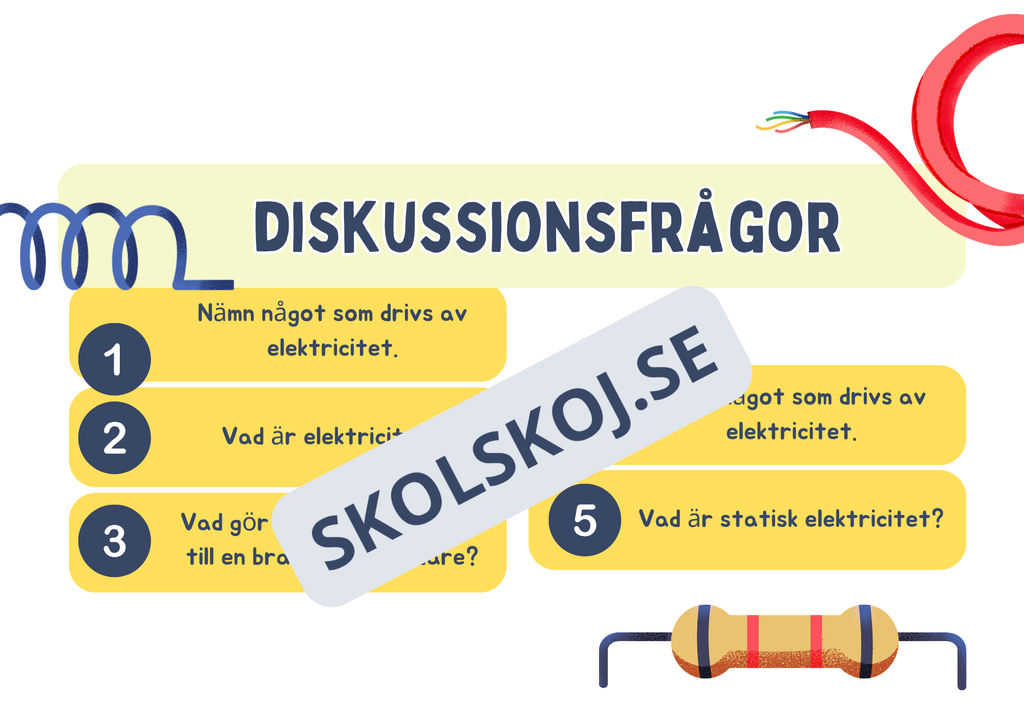 Vad är elektricitet? (Fakta + frågor) - Årskurs 4 - 6