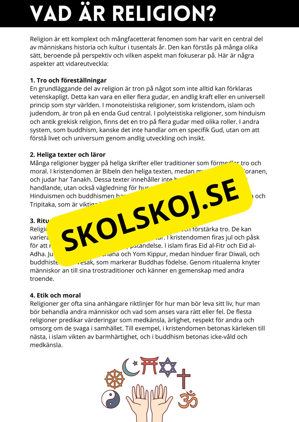 Vad är religion? - Årskurs 4 - 6