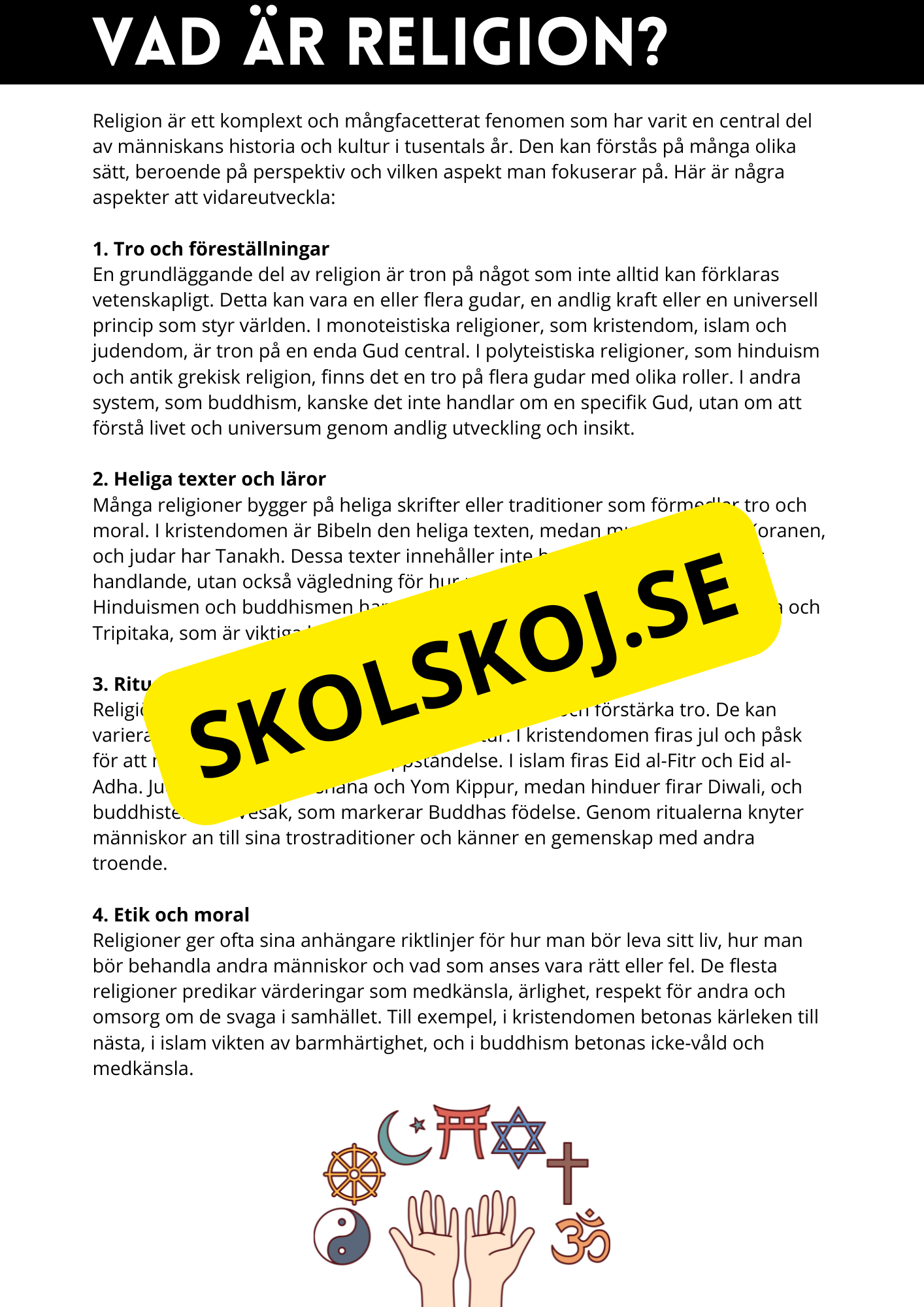 Vad är religion? - Årskurs 4 - 6